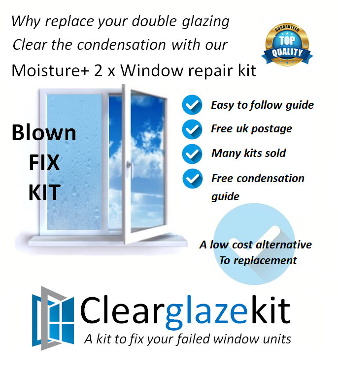 Window repair kit to clear condensation from one window