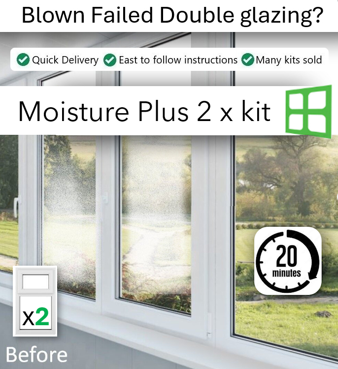 Window repair kit to clear condensation from one window