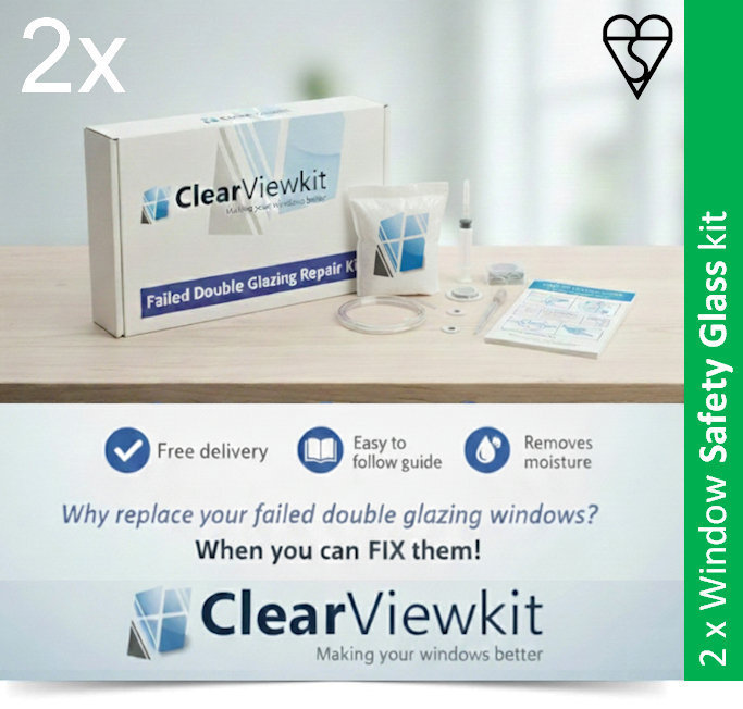 2 window safety glass repair kit