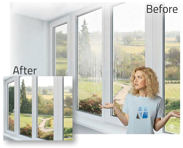 failed blown double glazing window unit